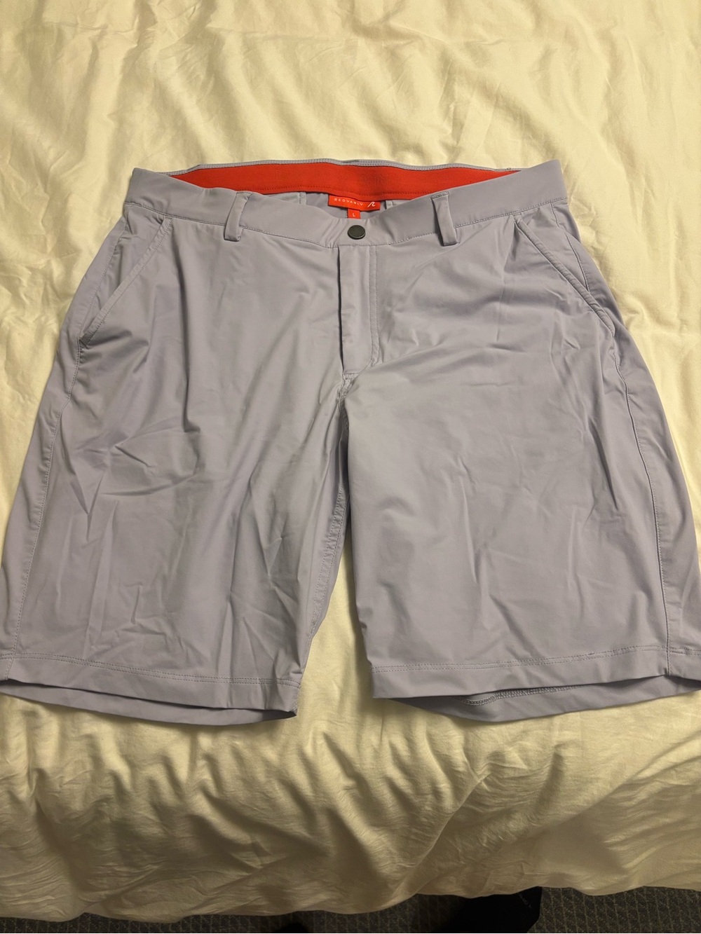 Men's Performance Athletic Shorts in Light Lavender with Contrasting Waistband